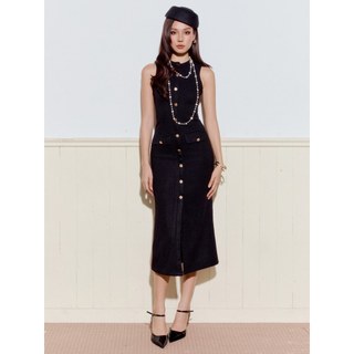 [New12] Đầm Dài Sleeveless Knit Button Siêu Tôn Dáng Sang Trọng Lịch Thiệp, WDD090  SOME HOW STORE