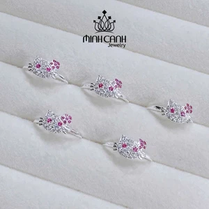 Nhẫn Bạc Cho Bé Gái Mèo Hello Kitty - Minh Canh Jewelry