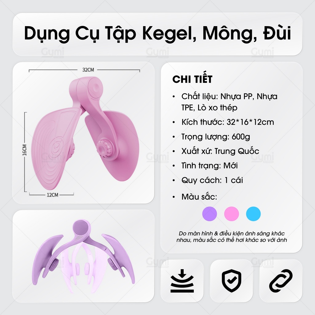 Dụng Cụ Tập Kegel - Kẹp Tập Đùi Trong, Hông, Mông - Hỗ Trợ Cơ Sàn Chậu Cho Nữ - Phù Hợp Tập Tại Nhà - DungCuTapMong