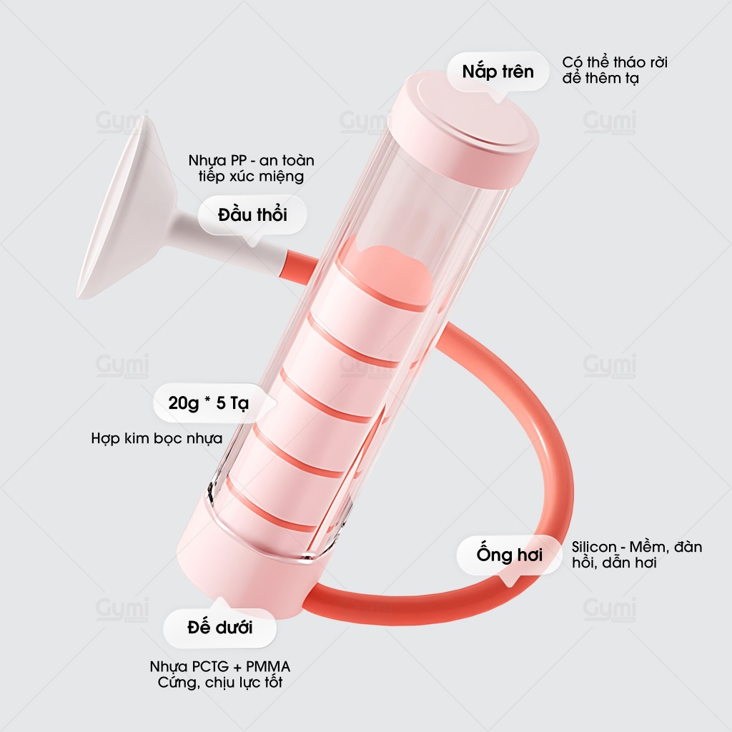 Tạ Tập Thở Chuyên Dụng - Dụng Cụ Tăng Dung Tích Phổi, Điều Chỉnh Kháng Lực Luyện Hô Hấp - TaTho