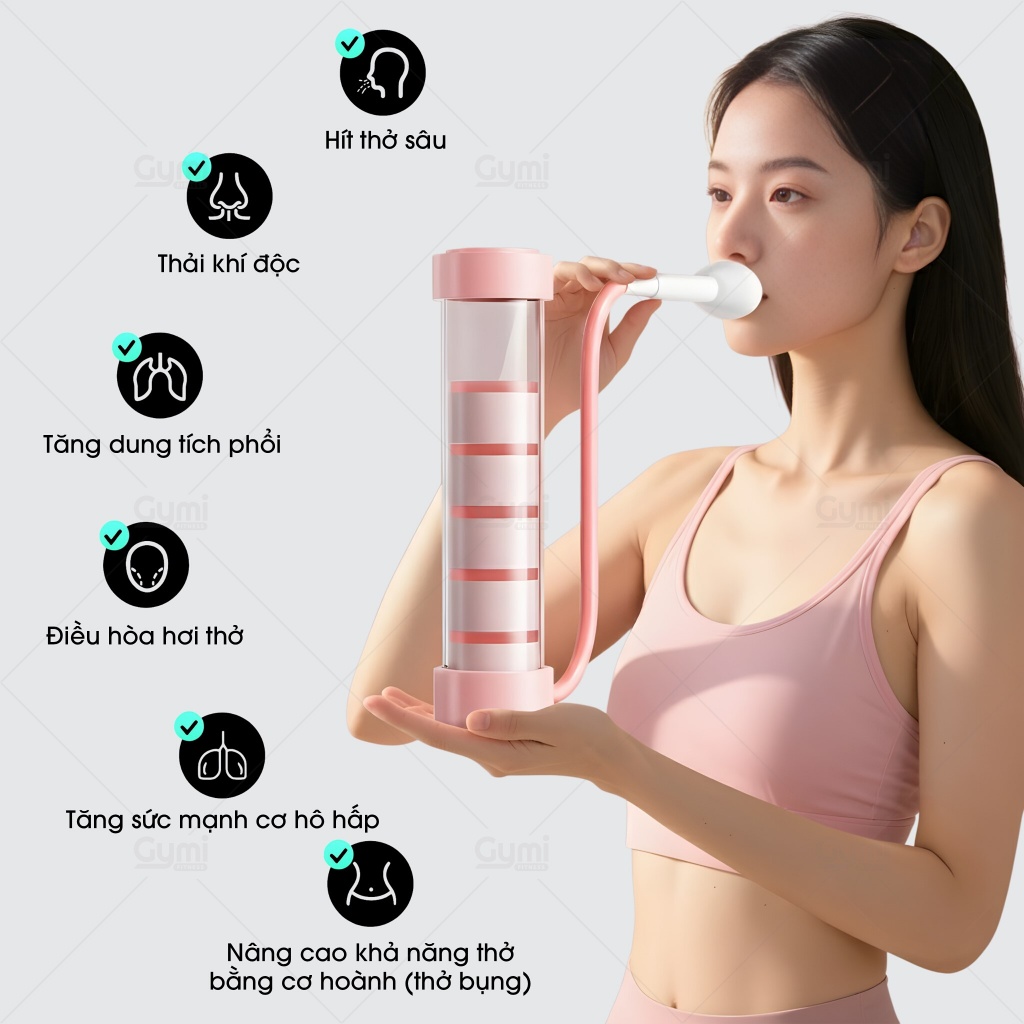 Tạ Tập Thở Chuyên Dụng - Dụng Cụ Tăng Dung Tích Phổi, Điều Chỉnh Kháng Lực Luyện Hô Hấp - TaTho