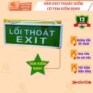 {Có kiểm định}Đèn Exit Thoát Hiểm 2 mặt kính, Đèn chỉ đẫn thoát hiểm,mất điện đèn sáng thêm 1-2H