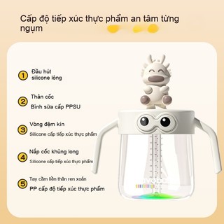Youkebei Bình Sữa PPSU Cao Cấp – Cổ Rộng, Chống Tràn, Không BPA, Silicon Khóa Nước, Chịu Nhiệt & Chịu Va Đập