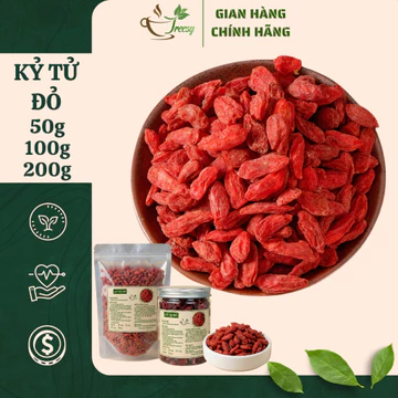 200g Kỷ Tử Đỏ (Câu Kỷ Tử) Sấy Khô hàng đẹp loại 1, khô tơi - Trà thảo mộc Treesy - Trà hoa quả