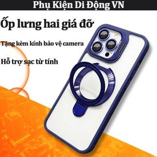 Ốp lưng iPhone chống sốc chống trầy, giá đỡ lưng & camera, hỗ trợ sạc từ tính cho iPhone 12 13 14 15 16 Pro Max