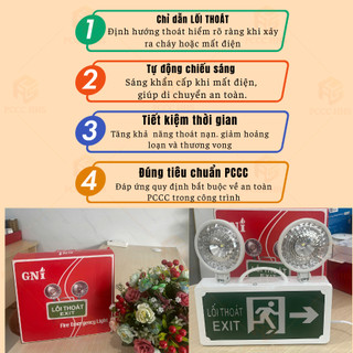 [Có kiểm định] Đèn chiếu sáng sự cố kết hợp biển EXIT thoát hiểm khẩn cấp, dùng khi mất điện PCCC...