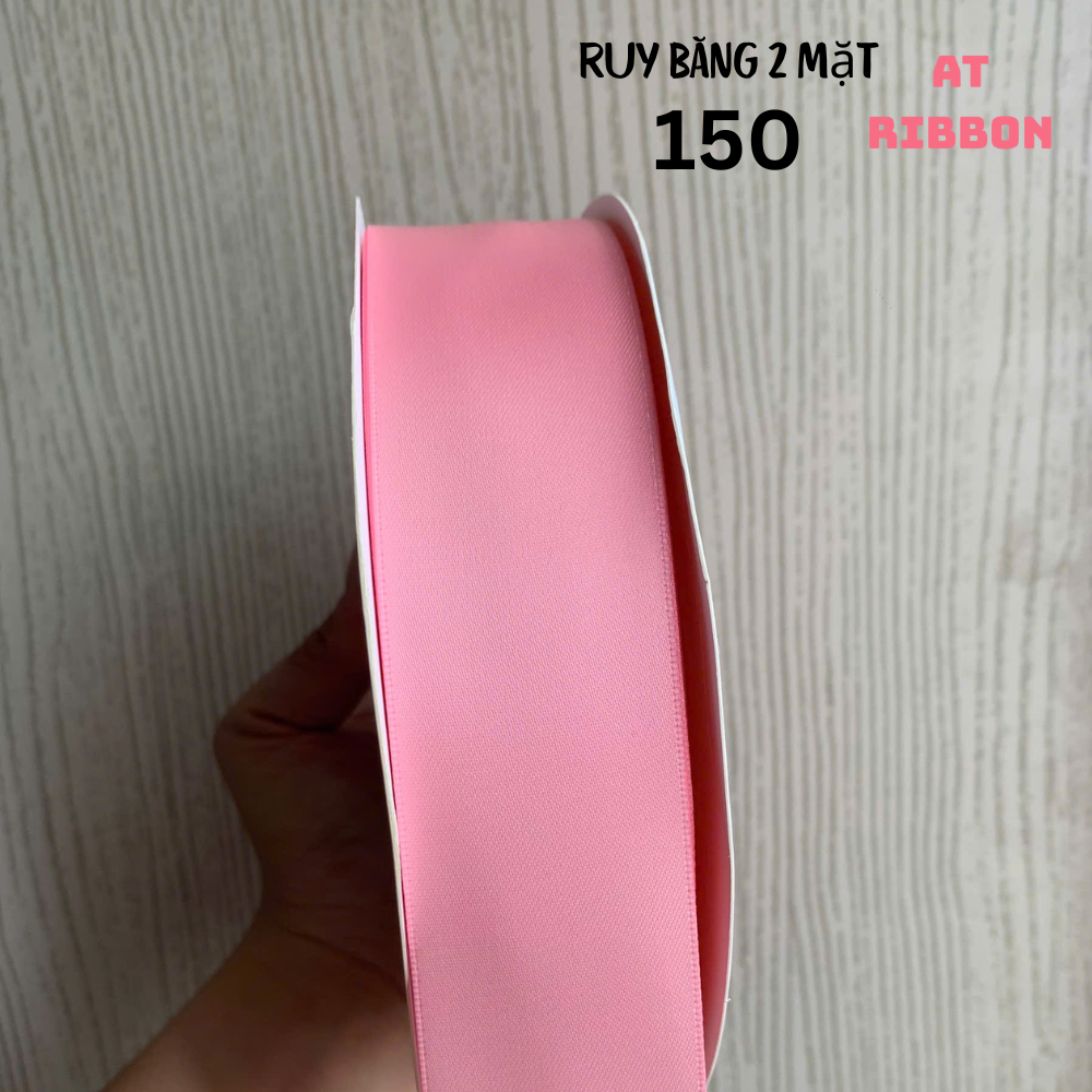 Ruy băng SATIN dài 9,14 mét loại hai mặt cao cấp làm đồ Handmade, Trang trí (Tone Hồng Xám)