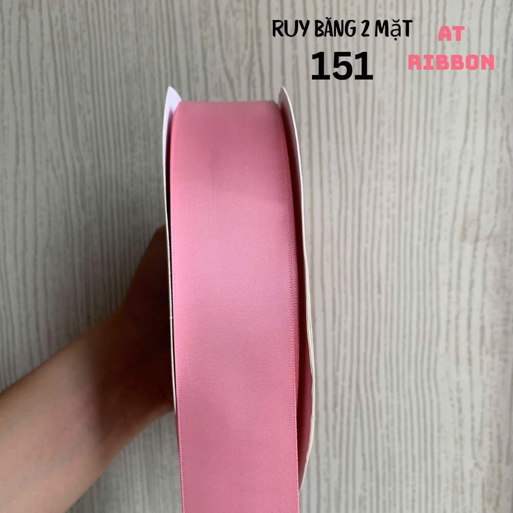 Ruy băng SATIN dài 9,14 mét loại hai mặt cao cấp làm đồ Handmade, Trang trí (Tone Hồng Xám)