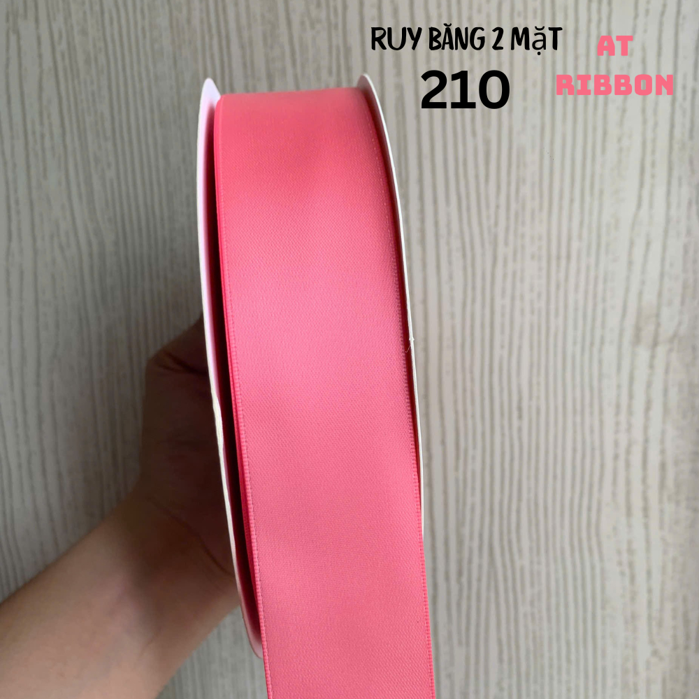 Ruy băng SATIN dài 9,14 mét loại hai mặt cao cấp làm đồ Handmade, Trang trí (Tone Hồng Xám)