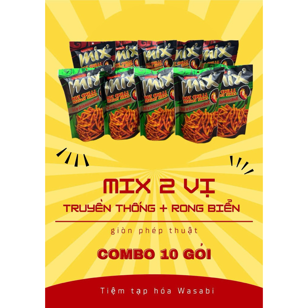 [ Giá Mềm Vô Địch ] Combo 10 gói Mix 2 vị truyền thống + rong biển