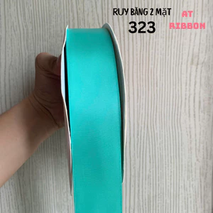 Ruy băng SATIN YAMA dài 9,14 mét loại hai mặt cao cấp làm đồ Handmade, Trang trí (Tone Xanh Lá)