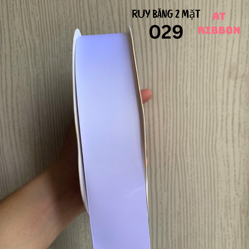 Ruy băng SATIN dài 9,14 mét loại hai mặt cao cấp làm đồ Handmade, Trang trí (Tone Trắng Đen)