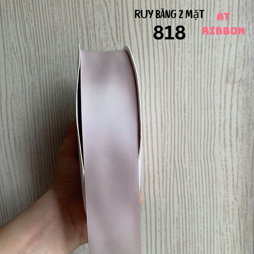 Ruy băng SATIN dài 9,14 mét loại hai mặt cao cấp làm đồ Handmade, Trang trí (Tone Trắng Đen)