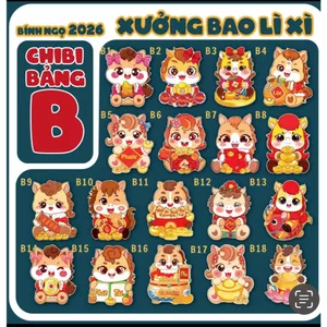 Lì Xì ChiPi Nghộ Nghĩnh, Lì Xì Chipi Ngựa 2026 Mix Nhiều Mẫu