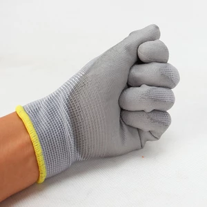 SET 10 ĐÔI Găng Tay Lao Động Xám Phủ PU Lòng Bàn Tay Loại Dày 400 - Bao tay bảo hộ an toàn giá rẻ
