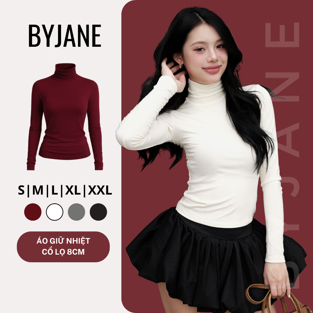 ( MỞ BÁN ) Áo Thun Nữ Dài Tay Cổ Lọ 8p -BYJANE-850