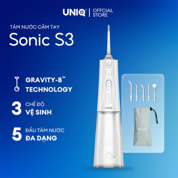Máy tăm nước UNIQ SONIC S3 vệ sinh răng miệng tam nuoc mini nhỏ gọn cầm tay tăm nước du lịch chống thấm nước