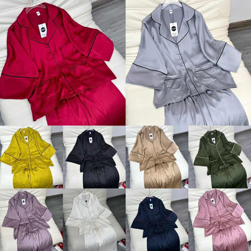 48-68kg DƠI TAY LỠ Bộ Pyjama cánh Dơi phom to chất lụa latin mềm mịn mát