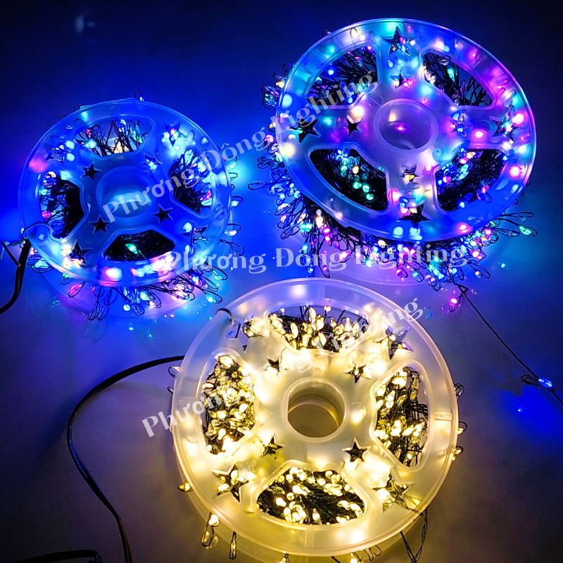 Dây Đèn LED Đom Đóm Rễ Cây Quấn Cây Thông Noel Dây Kẽm màu Xanh lá Tạo hình dễ dàng