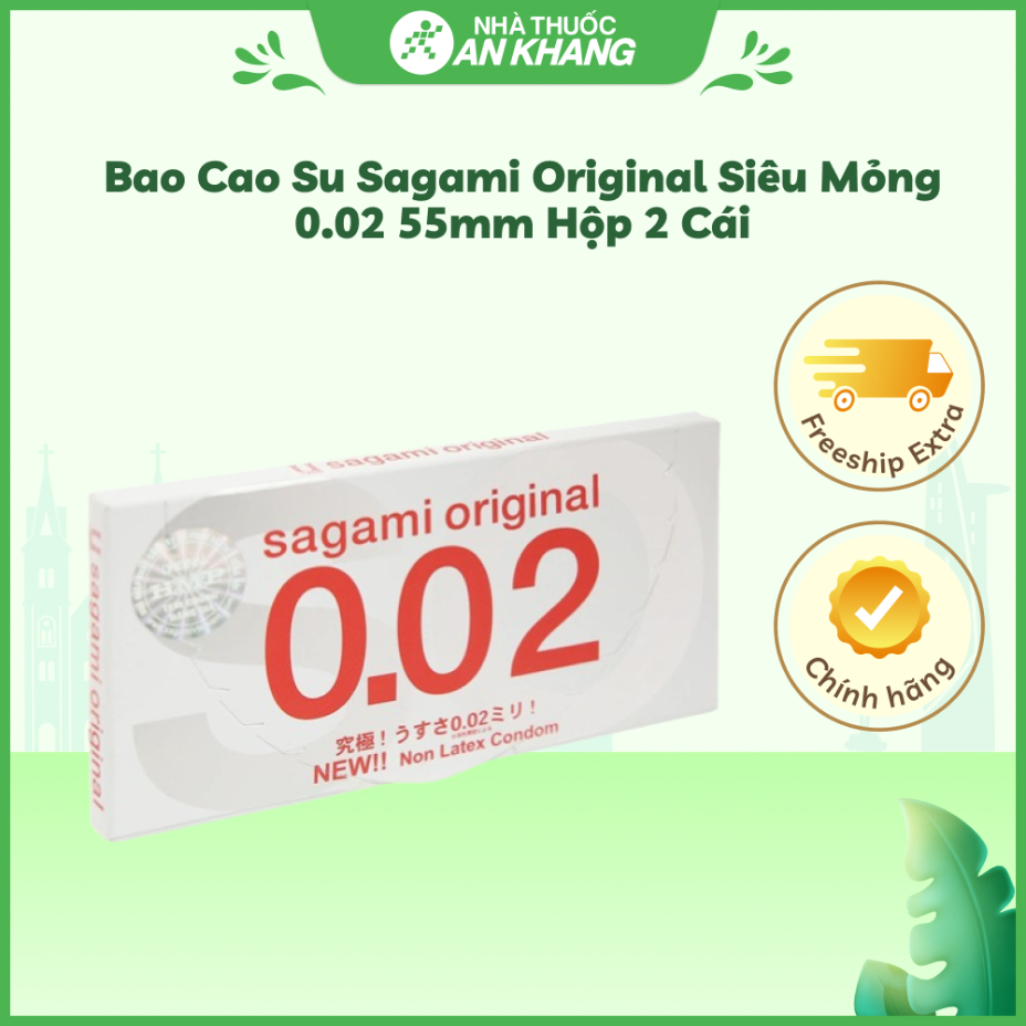 Bao Cao Su Original 0,02 Siêu Mỏng Sagami 2 Cái