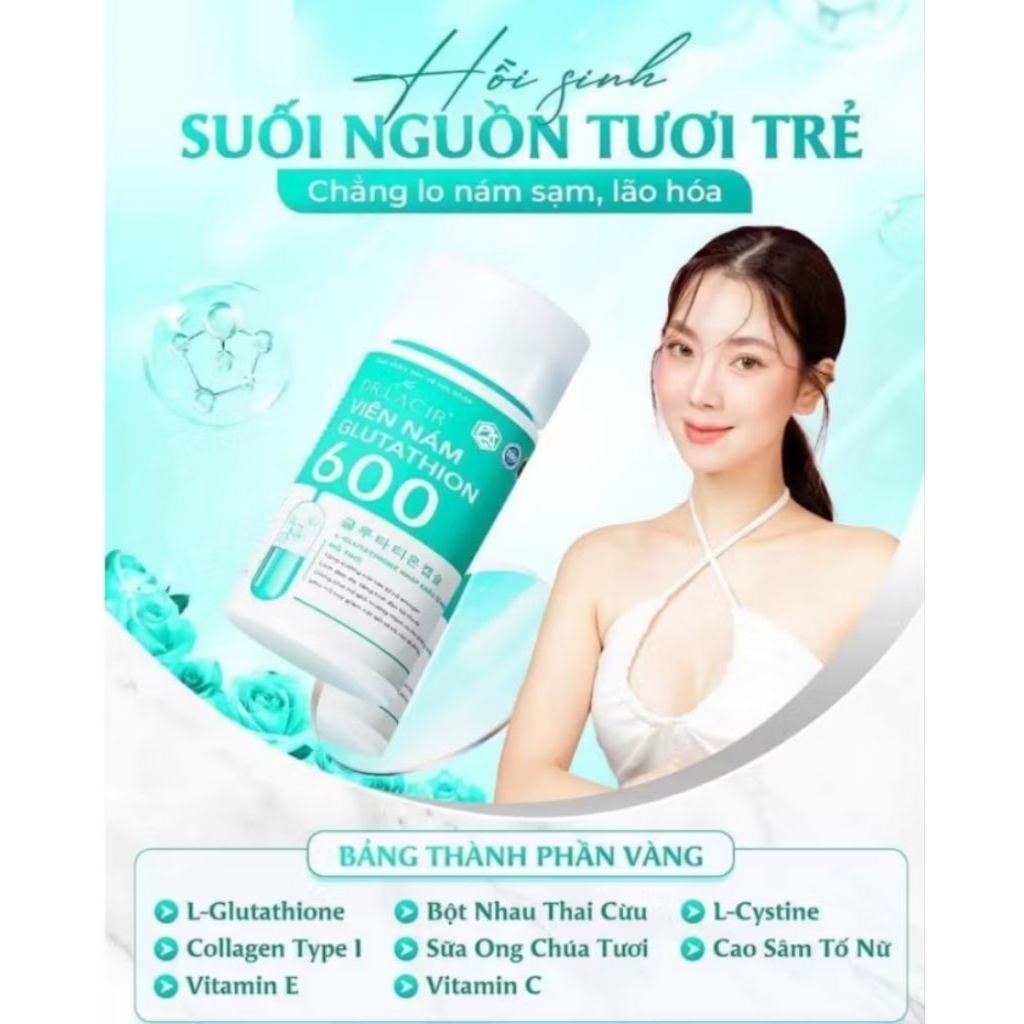 uống glutathione và vitamin c vào lúc nào Viên uống trắng da Glutathione Vitamin C