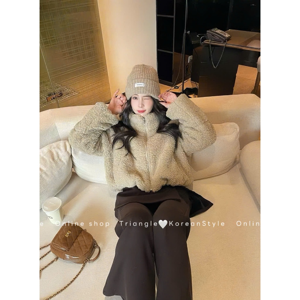 TRIANGLE - Maybe Fur coat (Cân nhắc kỹ, return is not welcomed)- Áo khoác lông cổ trụ phong cách Hàn Quốc, thanh lịch
