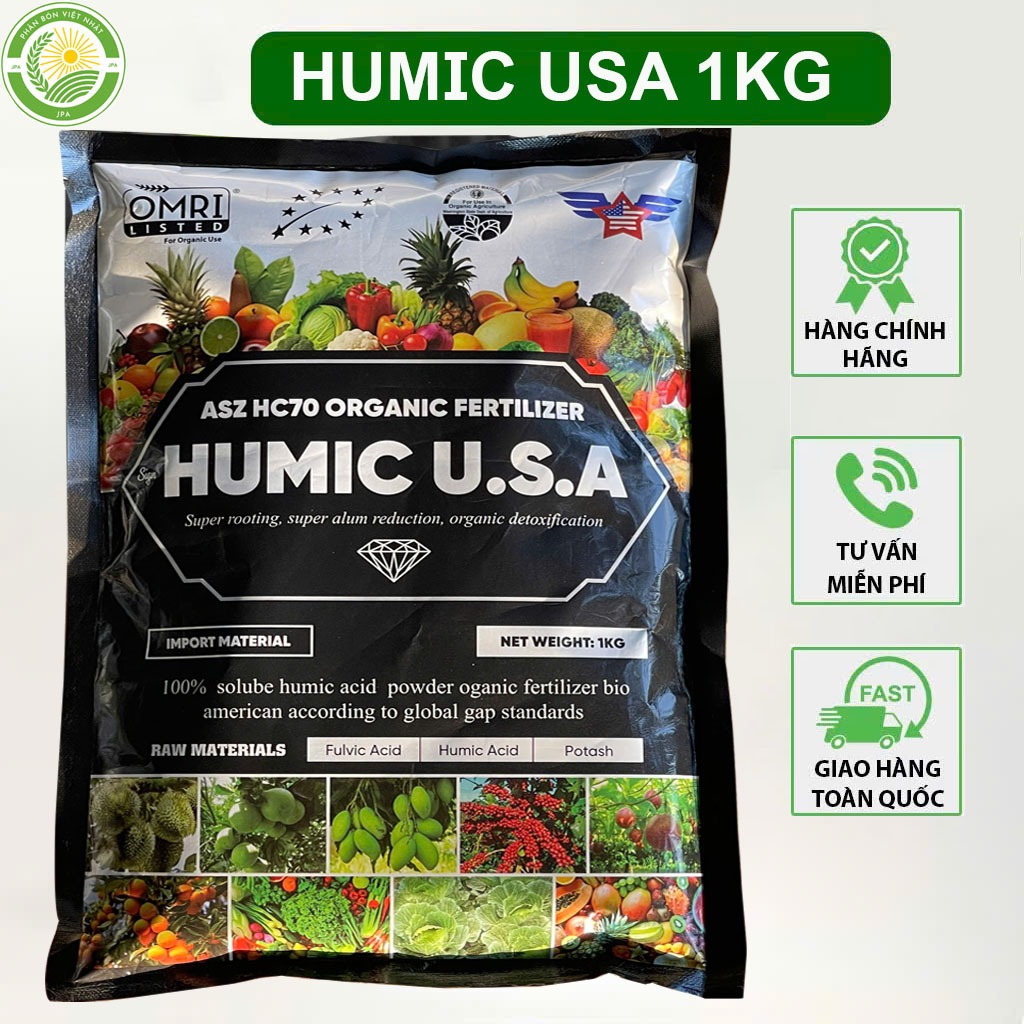 Phân bón Hữu cơ HUMIC USA Cao Cấp (Fulvic + Potash) Kích Rễ 1kg nhập ...