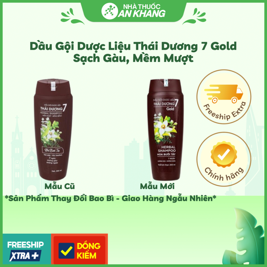 Dầu gội dược liệu Thái Dương 7 Gold sạch gàu, mềm mượt