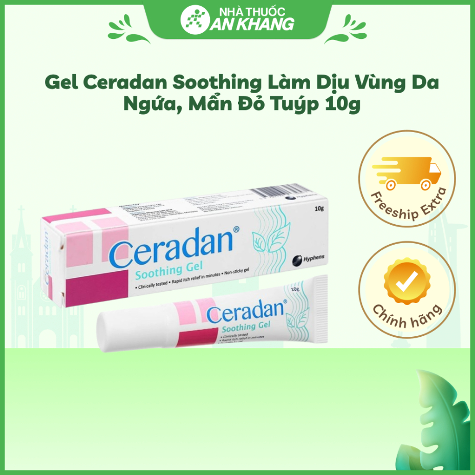 Gel Ceradan Soothing làm dịu vùng da ngứa, mẩn đỏ tuýp 10g