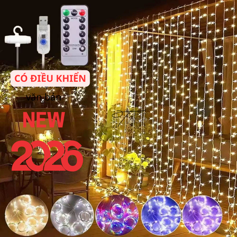 Bộ Đèn Led Trang Trí Thả Mành Kiểu Mưa Rơi Thác Nước 10 Sợi 3m Đủ Màu ...