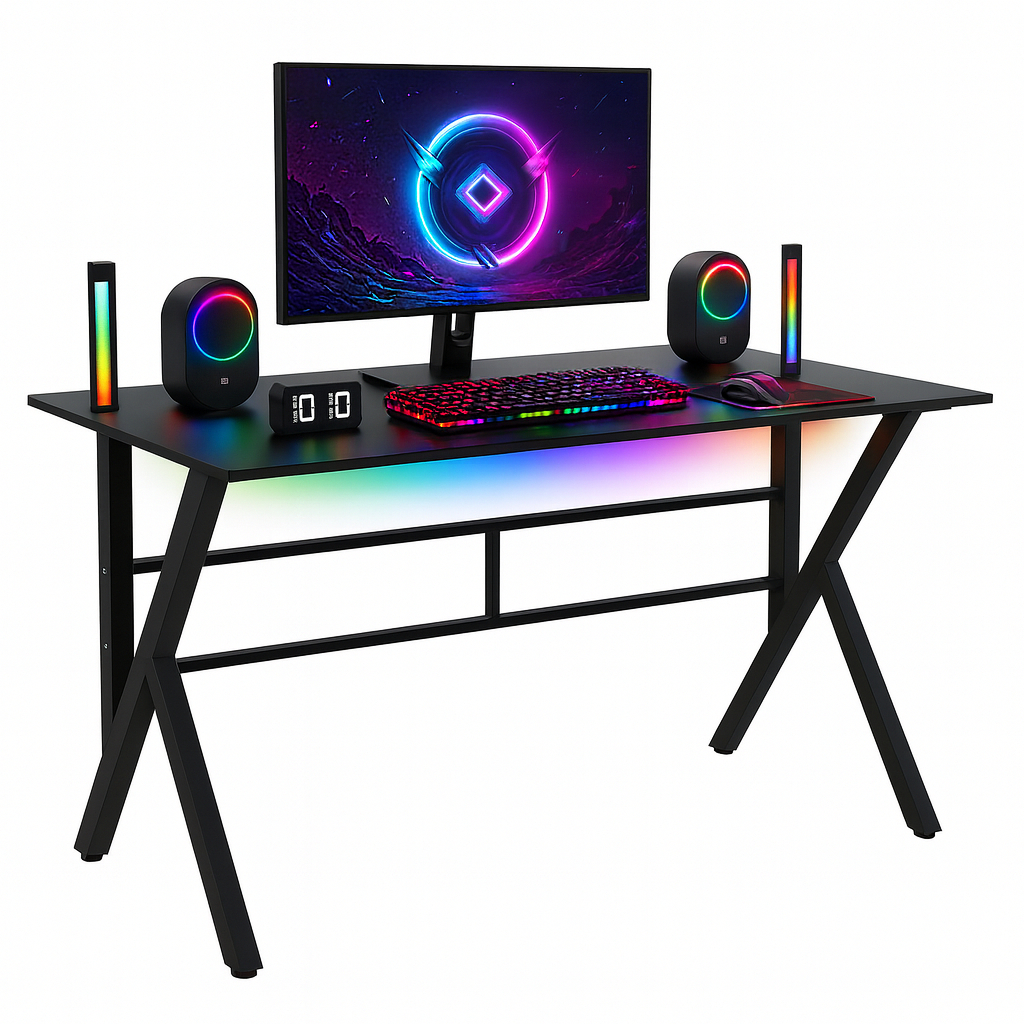 Bàn Làm Việc, Bàn Gaming Nội Thất 5C chữ K,U,Z nhiều phiên bản, mặt gỗ 1m2,1m thiết kế cá tính, chân sắt sơn tĩnh điện