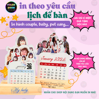 Lịch Để Bàn In Hình Theo Yêu Cầu – In Ảnh Cá Nhân, Couple, Bé, Pet Cưng | Quà Tặng 2026