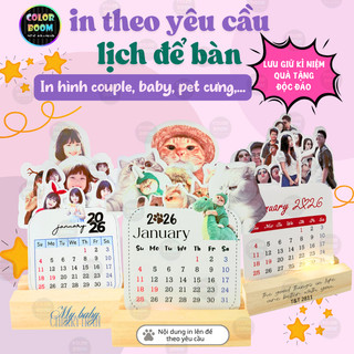Lịch Để Bàn In Hình Theo Yêu Cầu – In Ảnh Cá Nhân, Couple, Bé, Pet Cưng | Quà Tặng 2026