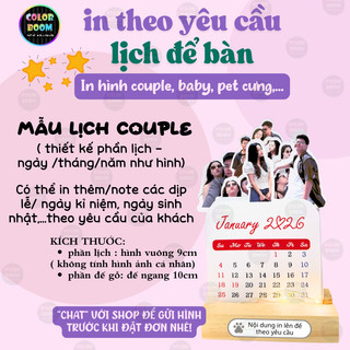 Lịch Để Bàn In Hình Theo Yêu Cầu – In Ảnh Cá Nhân, Couple, Bé, Pet Cưng | Quà Tặng 2026