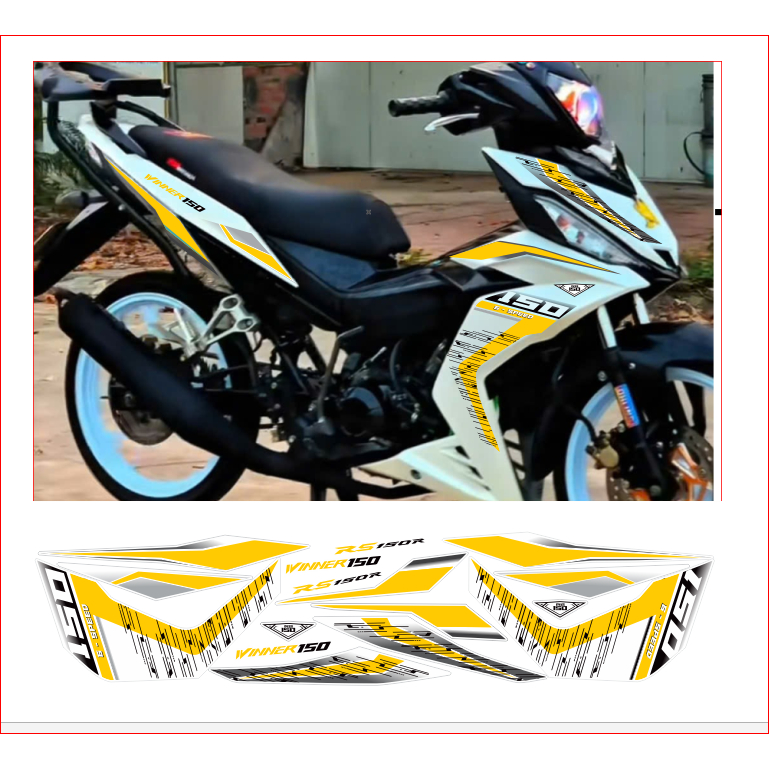Tem rời WINNER V1 mẫu RS150 cao cấp chất liệu in 3 lớp chống nước không phai màu.