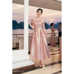 Đầm Nhung Đỏ Nữ Dự Tiệc MY WAY Trễ Vai Dáng Xoè Sang Trọng 9MD21352 — ảnh 1