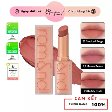 [Shell Beach Nude Collection] Son Thỏi Lì Romand Zero Matte Lipstick 23 Ruddy Nude Đỏ nude, 22 Mauve Beans