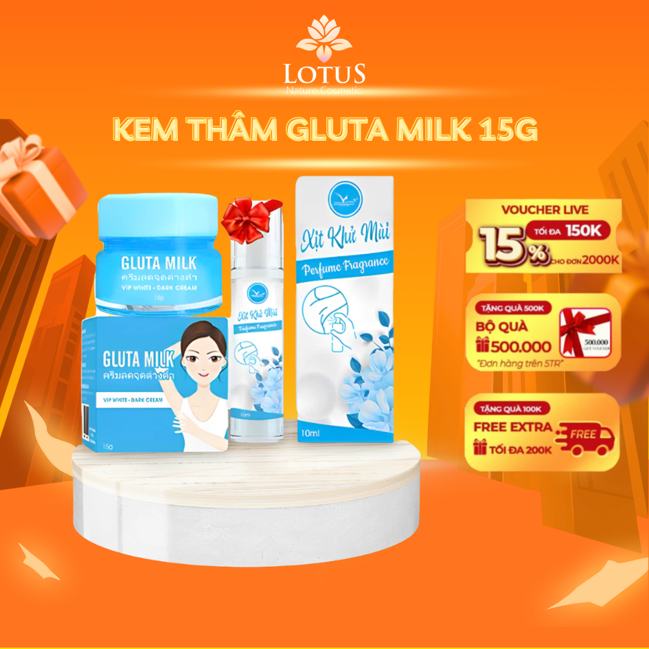 [MUA 1 TẶNG 1] Kem Thâm nách Gluta Milk giảm thâm, ngăn mùi cơ thể hiệu quả an toàn tặng kèm xịt khử mùi