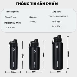 Bình giữ nhiệt GOGLET siêu lạnh – 3 size tiện lợi – Giá rẻ đang hot