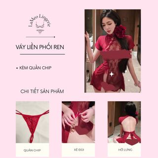 [LaMeo Lingerie] Váy ngủ ren kiểu sườn xám cách tân xẻ đùi gợi cảm