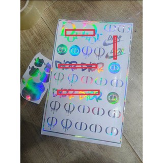 1 bộ tem dán trang trí xe điện xe máy, kèm 5 quả