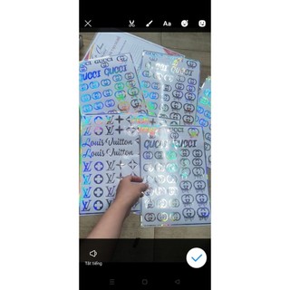 1 bộ tem dán trang trí xe điện xe máy, kèm 5 quả