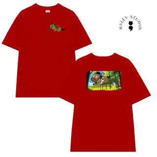 Áo thun Unisex in hình chú Ngựa dễ thương chất Cotton Premium mềm mịn định lượng 250gsm