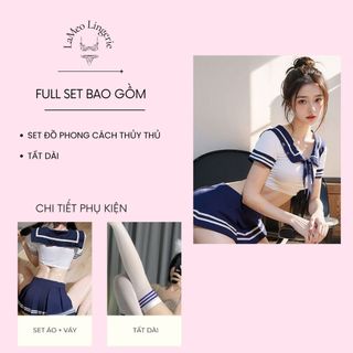 [LaMeo Lingerie] Fullset Đồ ngủ cosplay thủy thủ kèm tất đáng yêu quyến rũ