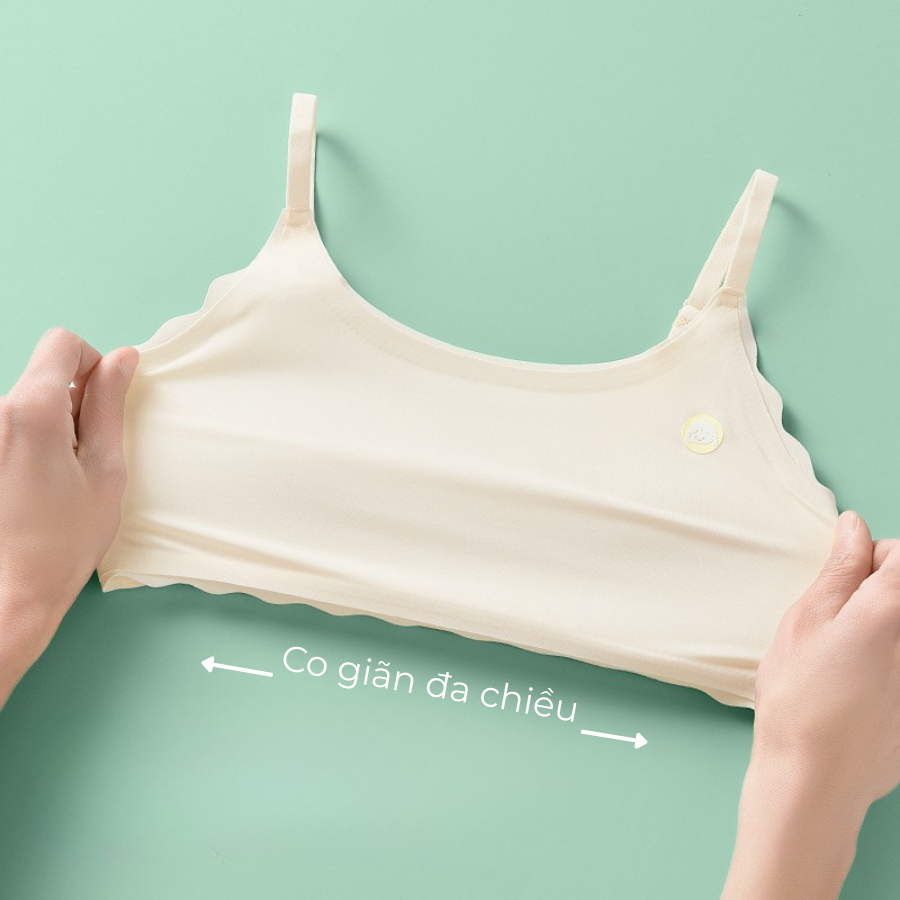 áo ngực, áo lót học sinh cấp 1 cấp 2, đệm liền, chất liệu su lụa liền mạch không lộ viền size 30-70kg mã 6801