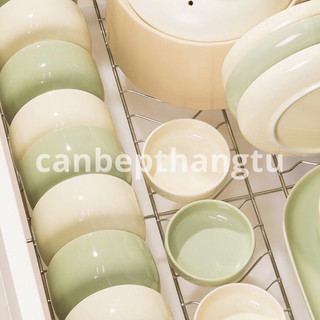 Bộ Chén Đĩa Sứ Xanh Kem Cao Cấp Dày Dặn Sang Trọng CBG07