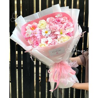 Bó hoa sáp mix 20 bông, 25 bông dáng dài xinh xắn [Quà tặng sinh nhật, valentine, 8/3, 20/10, noel...]