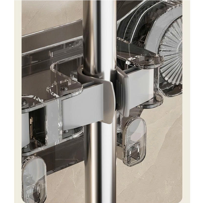 Thanh Móc kẹp cây lau nhà kẹp chổi dán tường hút chân không Thanh kẹp dán tường SH0030 4 kẹp đa năng