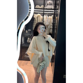 •𝙆𝙞𝙣𝙜𝙨𝙝𝙤𝙥𝙗𝙚𝙖𝙪𝙩𝙮•Áo Len Cánh Rơi Hoa Trà Kèm Tay Lông QC