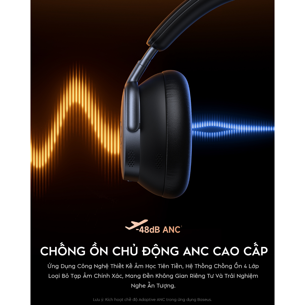 Tai Nghe Baseus Inspire XH1 Sound by Bose, Pin 100H, Chống ồn ANC, Dolby Audio
